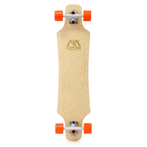 竹とメープル材のダンシングロングボードスケートボード（スケートボードトラックとホイール付き） 