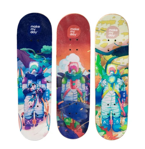 FENGYUAN Factory 卸売 大量カスタム スケートボードデッキ 100% 7プライ カナディアンメープル プロ スケートボードデッキ