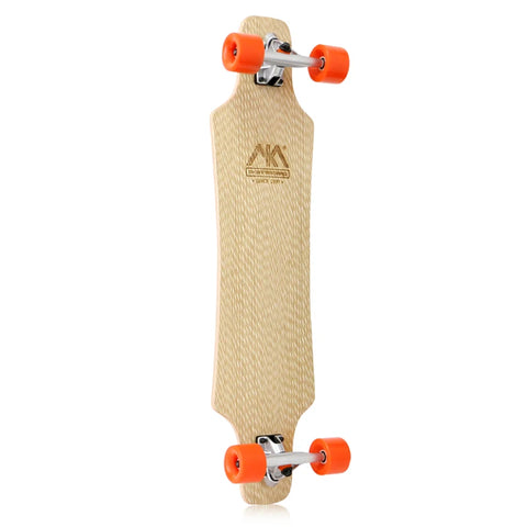 竹とメープル材のダンシングロングボードスケートボード（スケートボードトラックとホイール付き） 